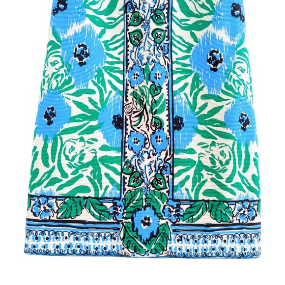 Lilly Pulitzer Layton Sea Oat Ikatty Blue Floral Print Shift Mini Dress Small - Picture 8 of 10